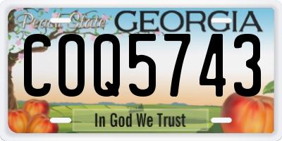 GA license plate COQ5743