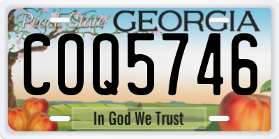 GA license plate COQ5746