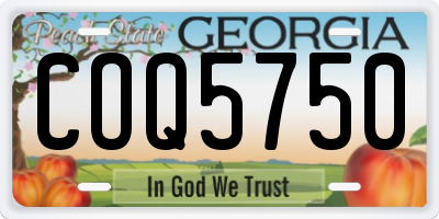GA license plate COQ5750