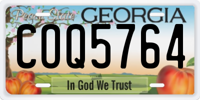 GA license plate COQ5764