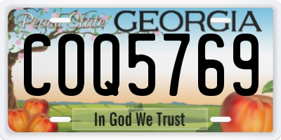 GA license plate COQ5769