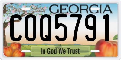 GA license plate COQ5791