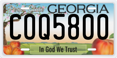 GA license plate COQ5800