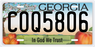 GA license plate COQ5806