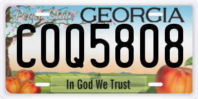 GA license plate COQ5808