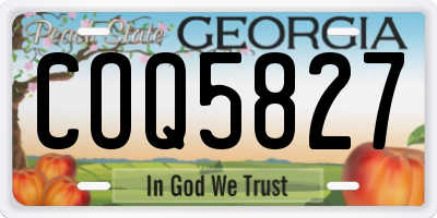 GA license plate COQ5827