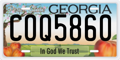GA license plate COQ5860