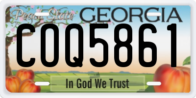 GA license plate COQ5861