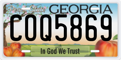 GA license plate COQ5869