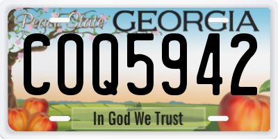 GA license plate COQ5942