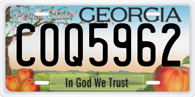 GA license plate COQ5962
