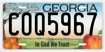 GA license plate COQ5967