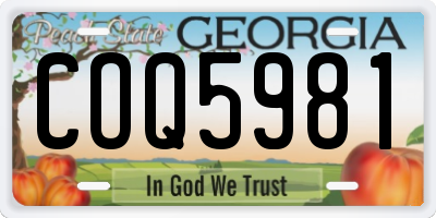 GA license plate COQ5981