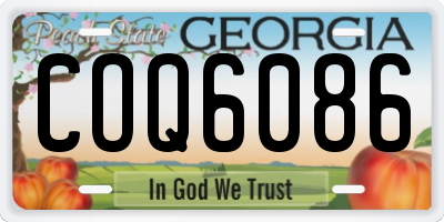 GA license plate COQ6086