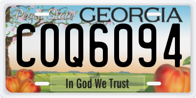 GA license plate COQ6094