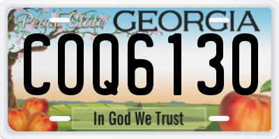 GA license plate COQ6130