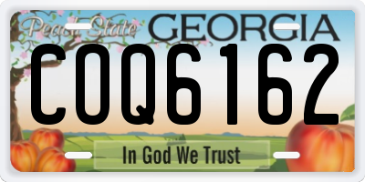GA license plate COQ6162