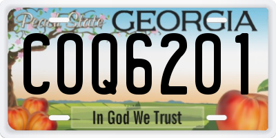 GA license plate COQ6201