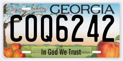 GA license plate COQ6242