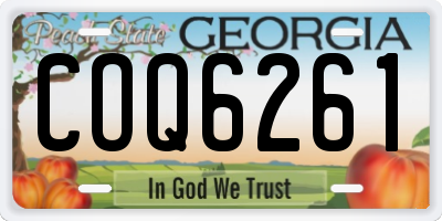 GA license plate COQ6261