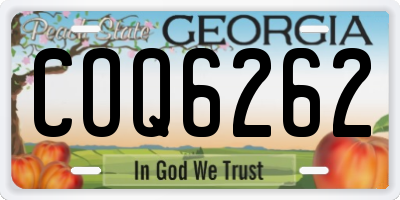 GA license plate COQ6262