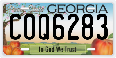 GA license plate COQ6283