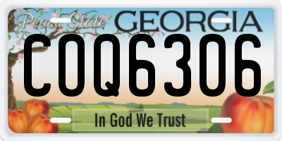 GA license plate COQ6306