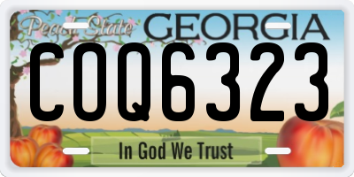 GA license plate COQ6323