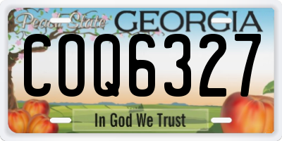 GA license plate COQ6327