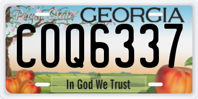 GA license plate COQ6337