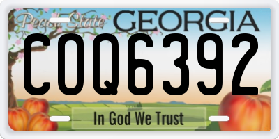 GA license plate COQ6392