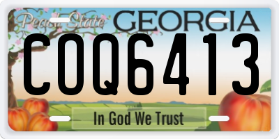 GA license plate COQ6413