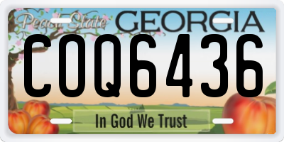 GA license plate COQ6436