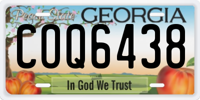GA license plate COQ6438