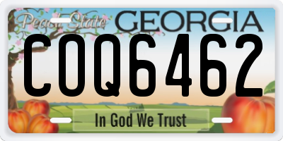 GA license plate COQ6462