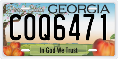 GA license plate COQ6471