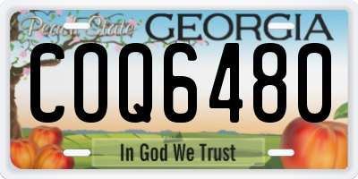 GA license plate COQ6480