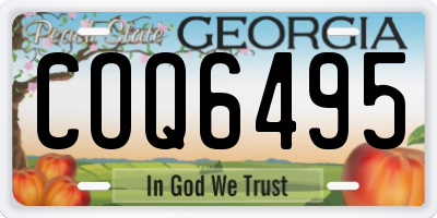 GA license plate COQ6495