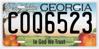 GA license plate COQ6523