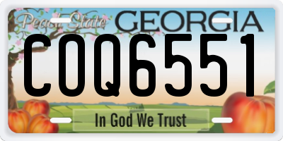 GA license plate COQ6551