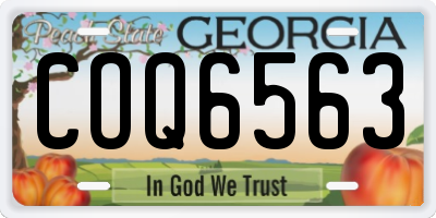 GA license plate COQ6563