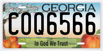 GA license plate COQ6566