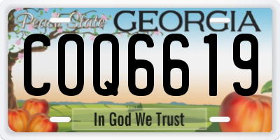 GA license plate COQ6619