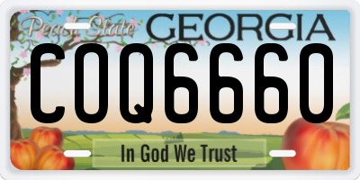 GA license plate COQ6660