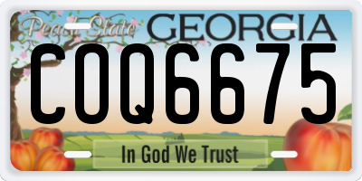 GA license plate COQ6675