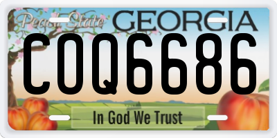 GA license plate COQ6686