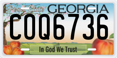 GA license plate COQ6736