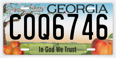 GA license plate COQ6746
