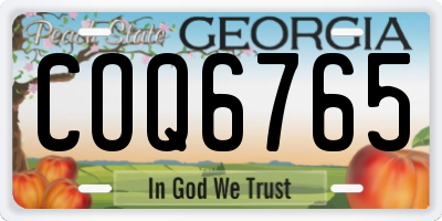 GA license plate COQ6765