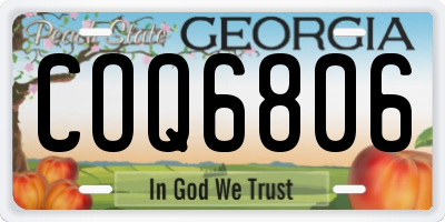 GA license plate COQ6806
